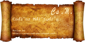 Csősz Mátyás névjegykártya