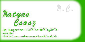 matyas csosz business card